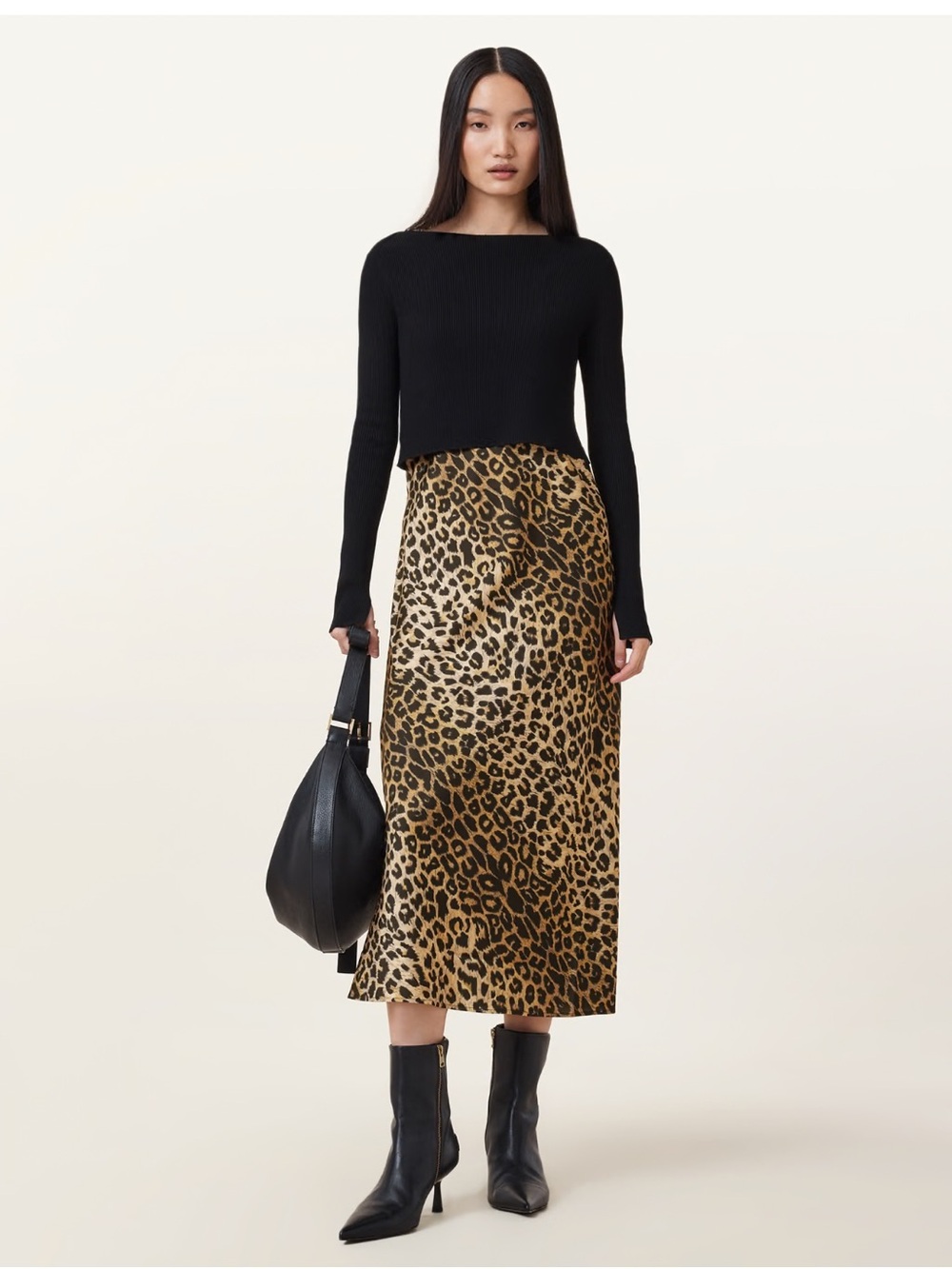 AllSaints Hera Leppo 2-in-1 Midi Dress